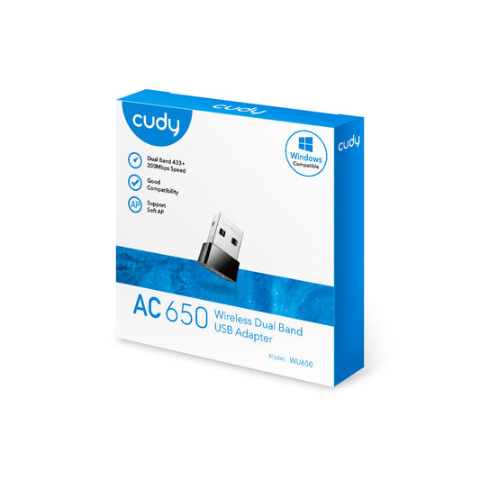 CUDY USB wireless adapter AC650 WU650
