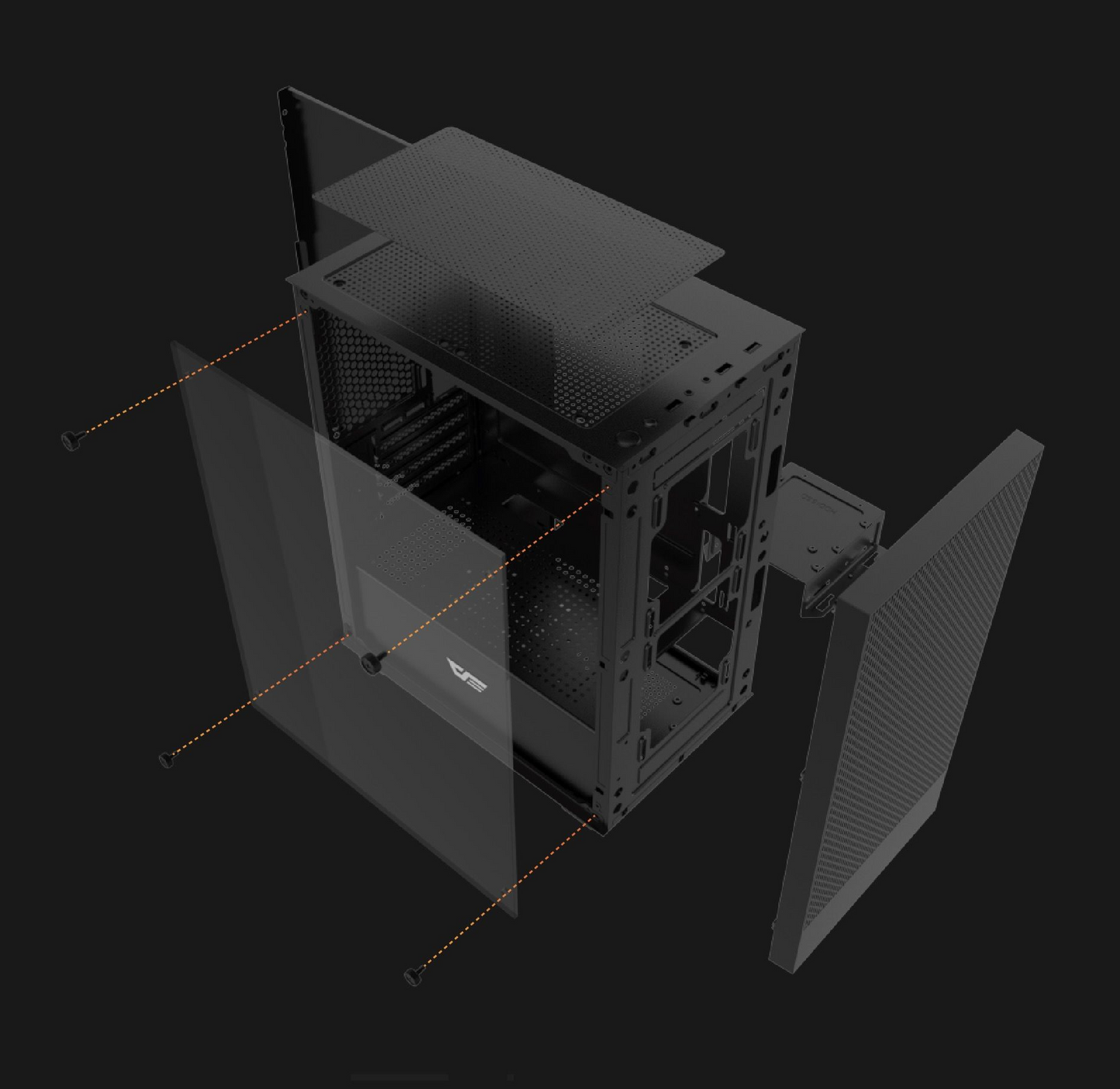 DarkFlash M305 M-ATX  Case - White (No Fans Include)