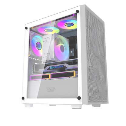 DarkFlash M305 M-ATX  Case - White (No Fans Include)