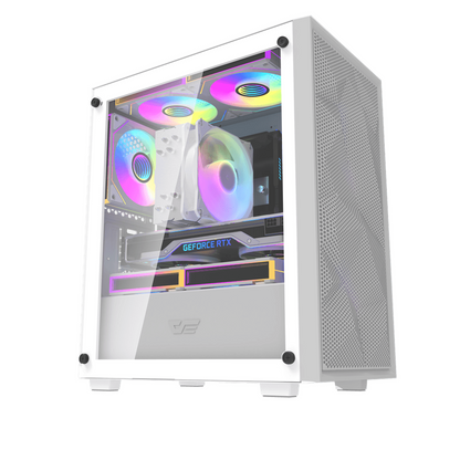 DarkFlash M305 M-ATX  Case - White (No Fans Include)