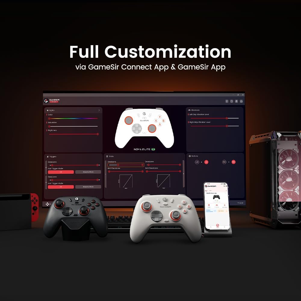 GameSir Nova 2 Lite Wireless Controller Compatible with PC/Switch/Steam/Android (Grey)