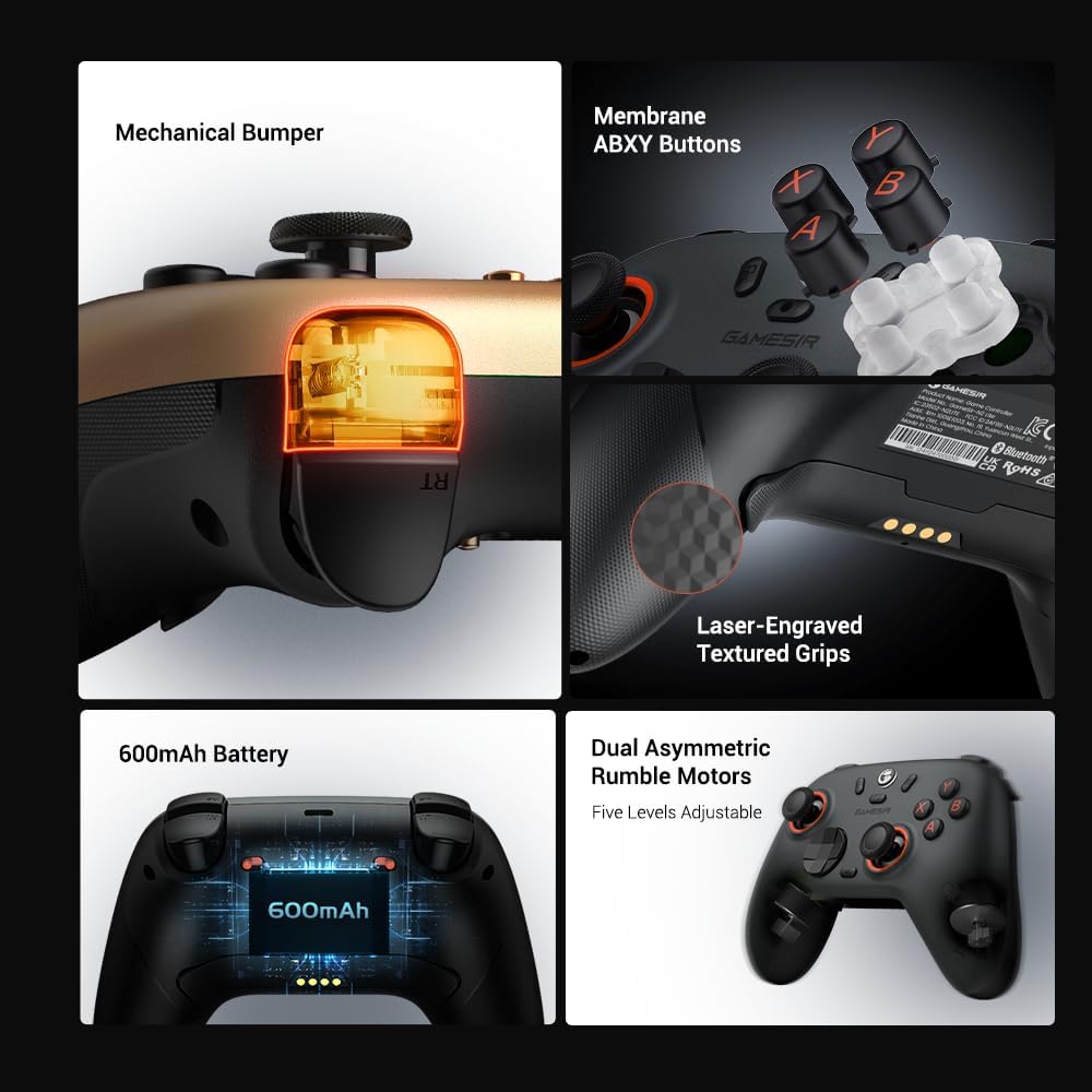 GameSir Nova 2 Lite Wireless Controller Compatible with PC/Switch/Steam/Android (Grey)