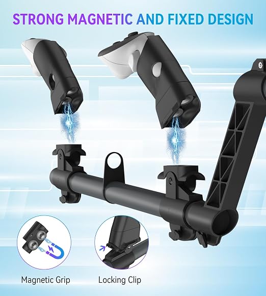 VR Gun Stock for Meta Quest 3/Quest 3S, Compatible with VR Meta Quest 2, Magnetic Gunstock Rifle Adapter with Shoulder Strap for Enhance Stability