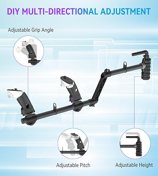 VR Gun Stock for Meta Quest 3/Quest 3S, Compatible with VR Meta Quest 2, Magnetic Gunstock Rifle Adapter with Shoulder Strap for Enhance Stability
