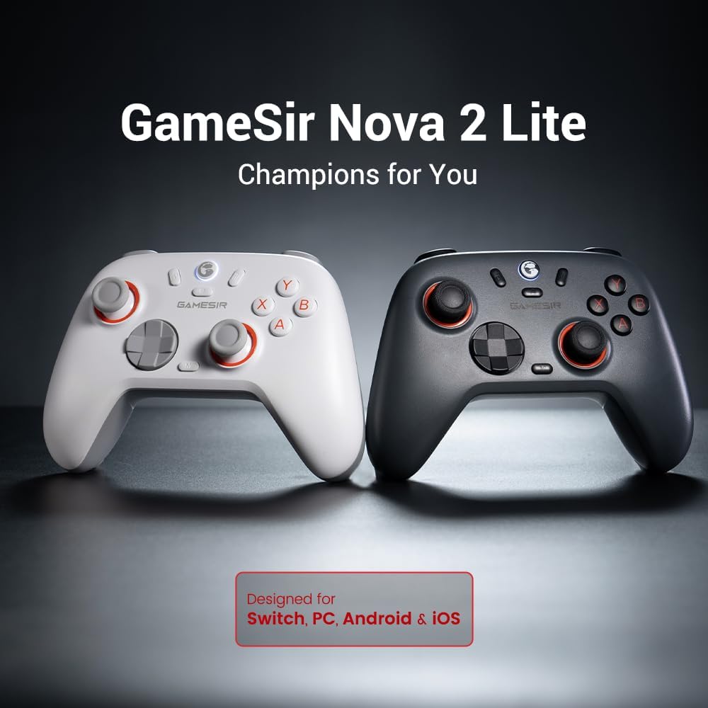 GameSir Nova 2 Lite Wireless Controller Compatible with PC/Switch/Steam/Android (Grey)