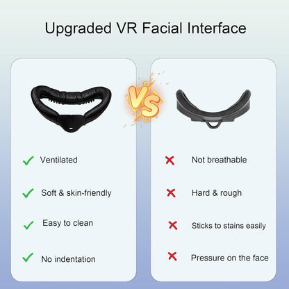 VR Facial Interface for Oculus Quest 2 with Removable Facial Interface Bracke