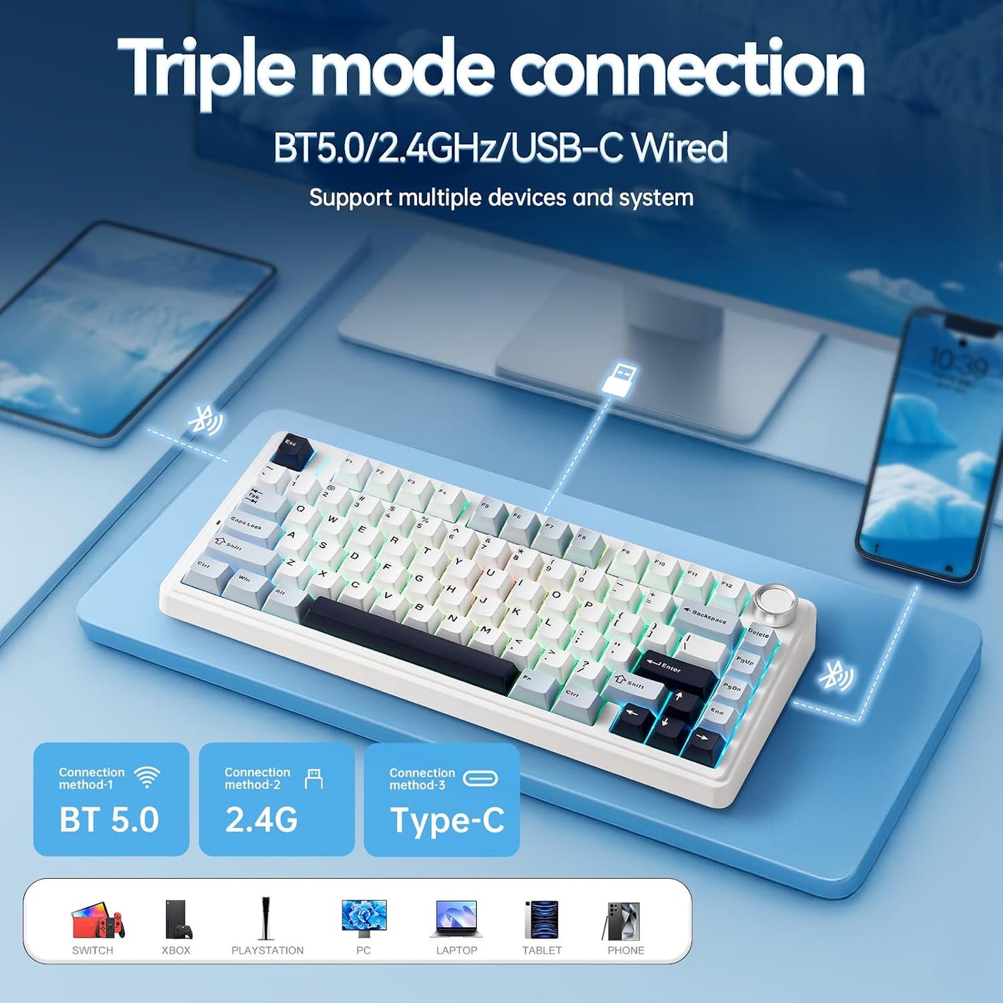 x Aula F75 Pro Wireless Gaming Keyboard