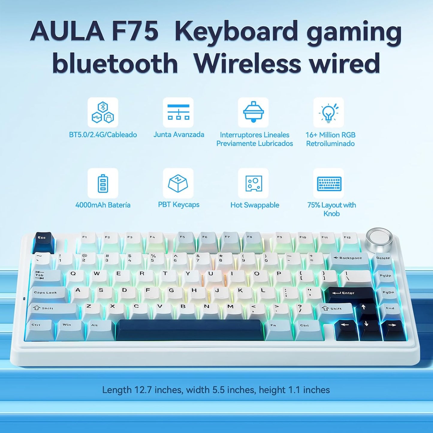 x Aula F75 Pro Wireless Gaming Keyboard