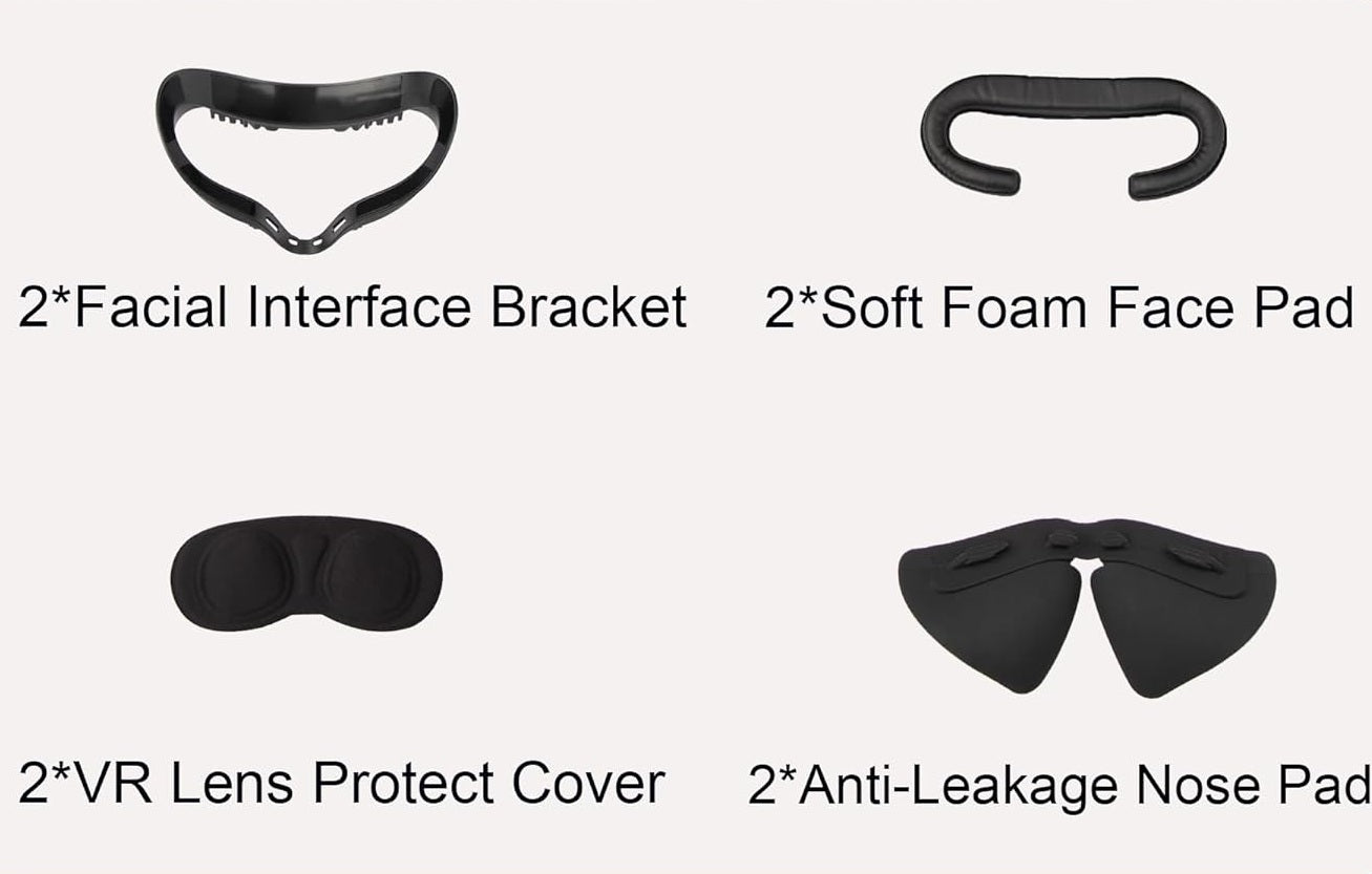 VR Facial Interface for Oculus Quest 2 with Removable Facial Interface Bracke