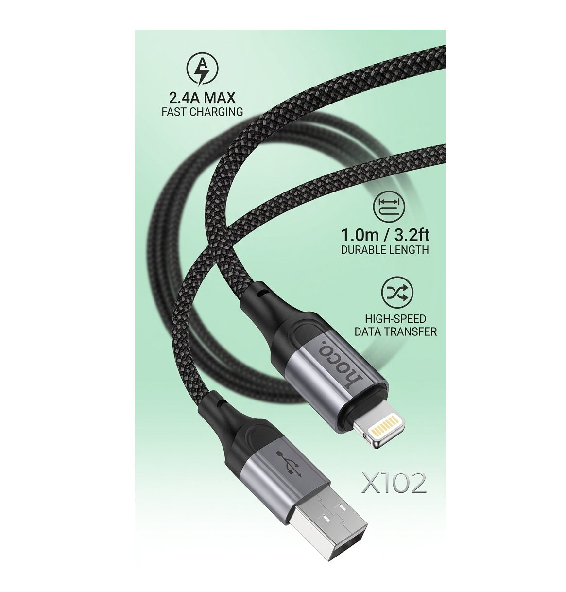 HOCO Cable Usb-A to Lightning Data and Charging x102