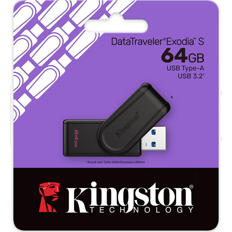Kingston Flash Memory Exodia Onyx 64GB Usb 3.2