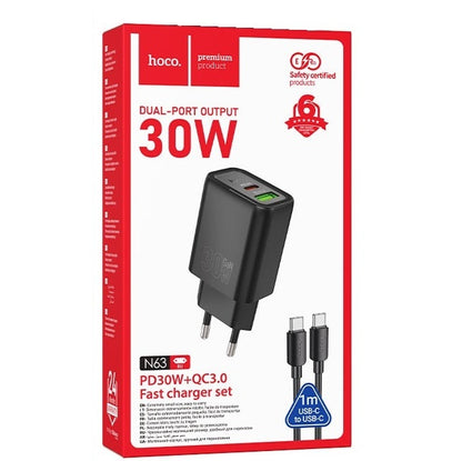 HOCO Adapter Charger  N63 30W (TypeC-TypeC)