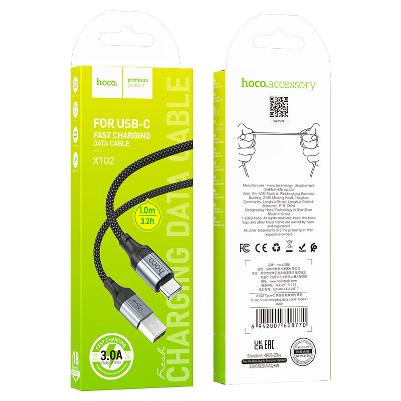HOCO USB-A to TypeC Data and Charging Cable X102