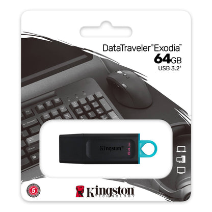 Kingston Flash Memory Exodia Onyx 64GB Usb 3.2